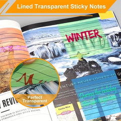 300 Sheets 3x3 Lined Sticky Notes, 6 Colors, Self Adhesive Memo