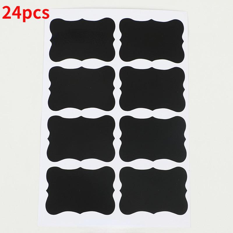 24pcs Blackboard Stickers Labels & Rewritable Liquid Chalk