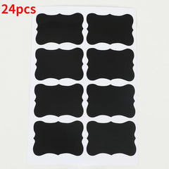 24pcs Blackboard Stickers Labels & Rewritable Liquid Chalk