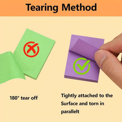 Bright Self Adhesive Pads Sticky Memo Stickers 75pcs 3.81x5.08 Cm