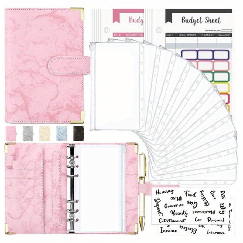 Cross Border A6 Binder Marble Notebook PU Leather Cash Budget Book