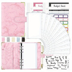Cross Border A6 Binder Marble Notebook PU Leather Cash Budget Book