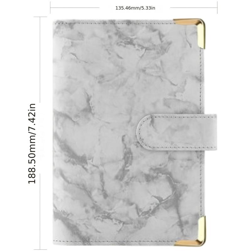 Cross Border A6 Binder Marble Notebook PU Leather Cash Budget Book