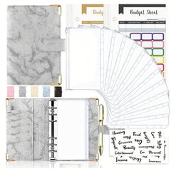 Cross Border A6 Binder Marble Notebook PU Leather Cash Budget Book