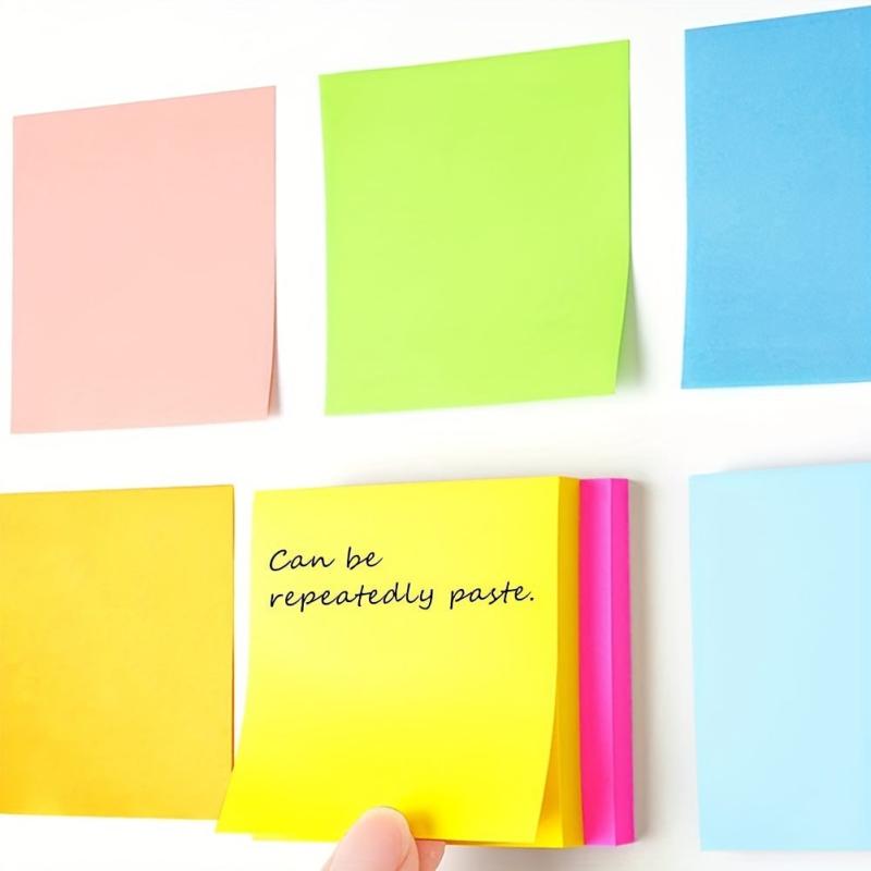 Sticky Notes 7.62x7.62 cm Bright Colors Self Stick Pads Home Office Notebook