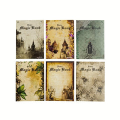 60pcs Magic Academy Series Retro Handbook Collage Cards Background Paper