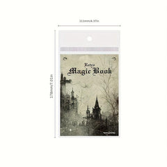 60pcs Magic Academy Series Retro Handbook Collage Cards Background Paper