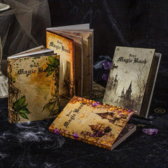 60pcs Magic Academy Series Retro Handbook Collage Cards Background Paper