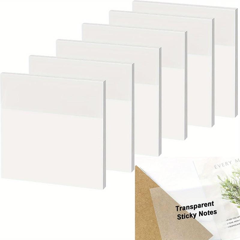 100pcs Transparent Sticky Notes 7.62x7.62 cm - Clear & Waterproof
