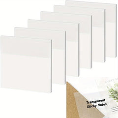 100pcs Transparent Sticky Notes 7.62x7.62 cm - Clear & Waterproof