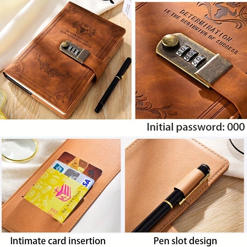Retro Password Diary With Lock & Thick Journal Book