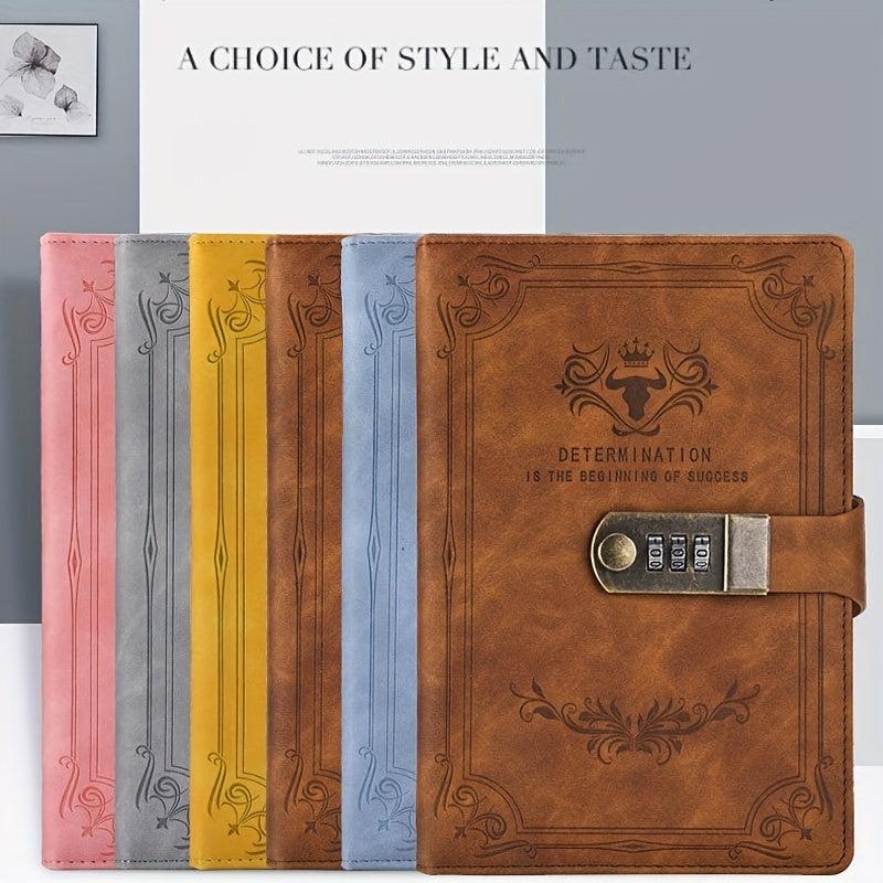 Retro Password Diary With Lock & Thick Journal Book