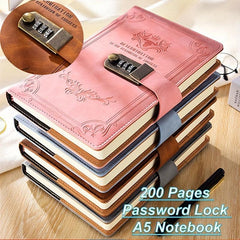 Retro Password Diary With Lock & Thick Journal Book