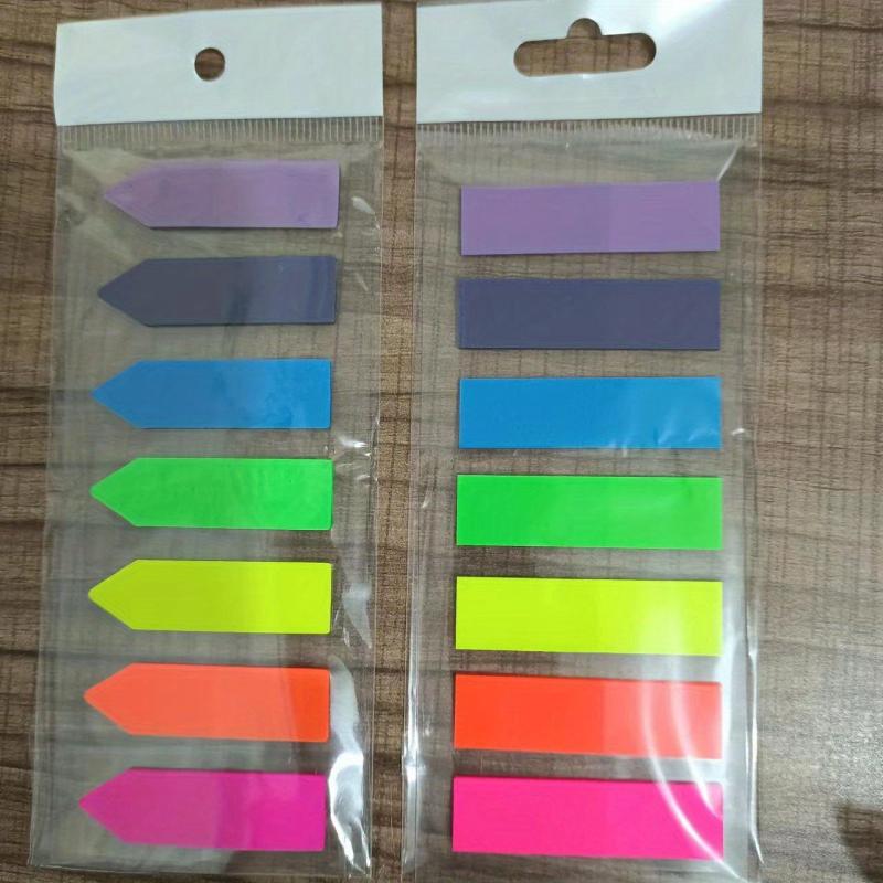 Fluorescent Index Sticker Flat Head Random Sticker Sticky Note 140 Sheets