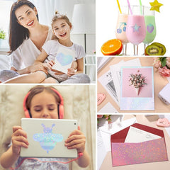 24 Pcs Holographic Sticker Paper A4 Vinyl Laminate Film Overlay Self Adhesive