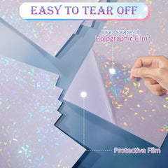 24 Pcs Holographic Sticker Paper A4 Vinyl Laminate Film Overlay Self Adhesive
