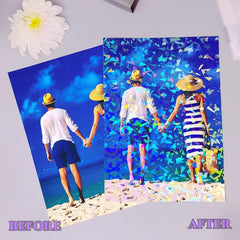 24 Pcs Holographic Sticker Paper A4 Vinyl Laminate Film Overlay Self Adhesive