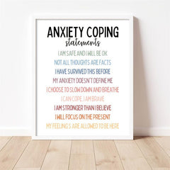 Anxiety Coping Statements Poster
