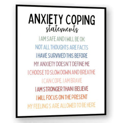 Anxiety Coping Statements Poster