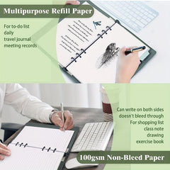 240 Pages A5 A6 Refill Paper Planner Inserts Light Brown Binde