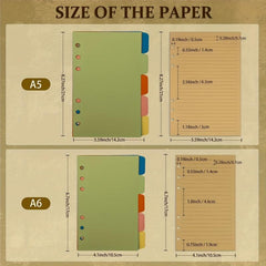 240 Pages A5 A6 Refill Paper Planner Inserts Light Brown Binde
