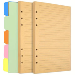 240 Pages A5 A6 Refill Paper Planner Inserts Light Brown Binde
