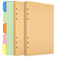 240 Pages A5 A6 Refill Paper Planner Inserts Light Brown Binde
