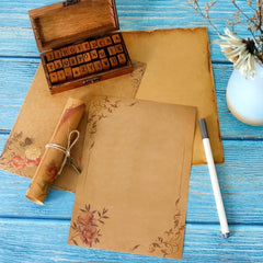 Vintage Lace A5 Letterhead Paper Set - 8 Sheets