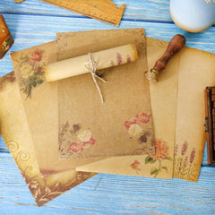 Vintage Lace A5 Letterhead Paper Set - 8 Sheets