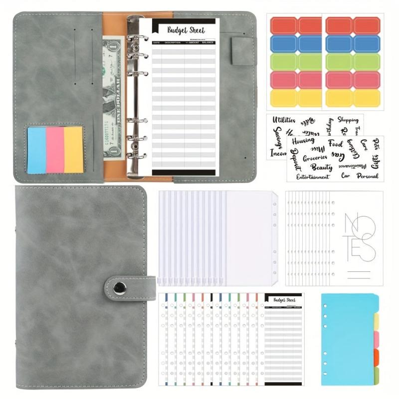 Retro A6 PU Leather Notebook for Cash Budgeting