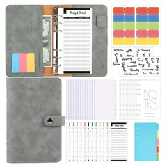 Retro A6 PU Leather Notebook for Cash Budgeting