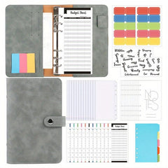 Retro A6 PU Leather Notebook for Cash Budgeting