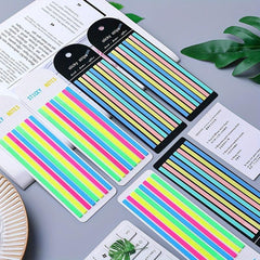 160Pcs Transp Highlighter Tape Sticky Tabs & Scissor Morandi N