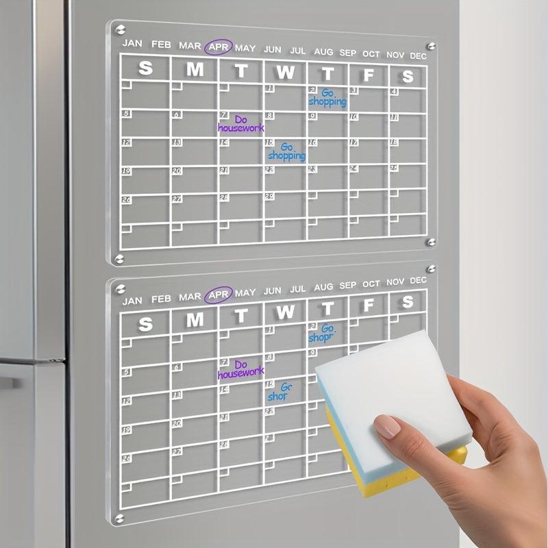 Acrylic Magnetic Dry Erase Calendar Board For Fridge 34.8x24.89 Inches
