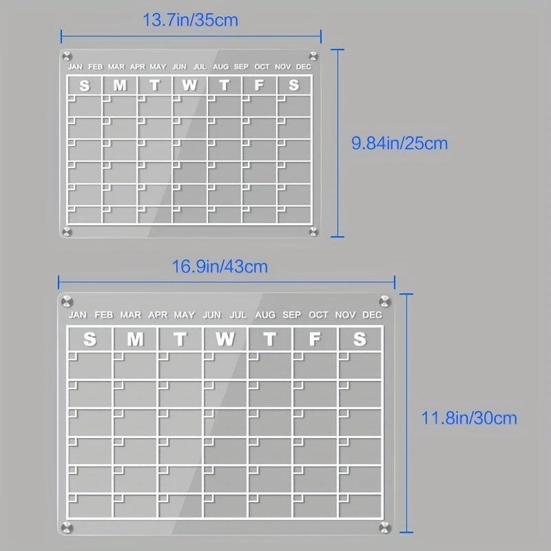 Acrylic Magnetic Dry Erase Calendar Board For Fridge 34.8x24.89 Inches