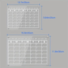 Acrylic Magnetic Dry Erase Calendar Board For Fridge 34.8x24.89 Inches