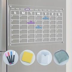 Acrylic Magnetic Dry Erase Calendar Board For Fridge 34.8x24.89 Inches