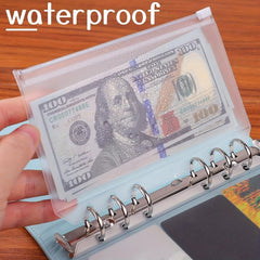 A6 6 Hole Binder Pockets Budget Cash Envelopes Clear Zipper Folders
