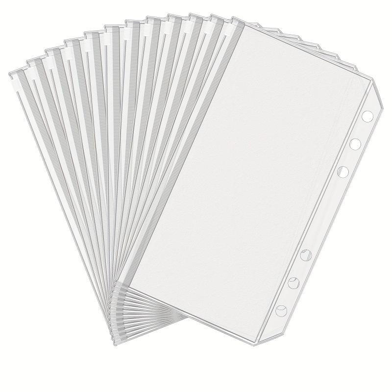 A6 6 Hole Binder Pockets Budget Cash Envelopes Clear Zipper Folders