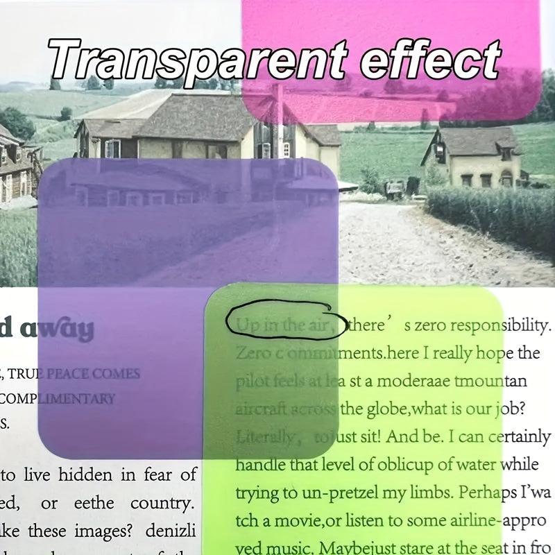 80 Sheets Transparent Sticky Notes Self Stick Note Pads 4 Colors Memo Pad