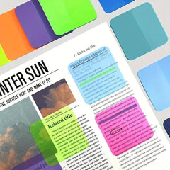 80 Sheets Transparent Sticky Notes Self Stick Note Pads 4 Colors Memo Pad