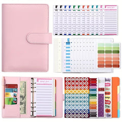 Budget Binder with Zipper Envelopes Expense Sheets & Cash Envelopes Stickers