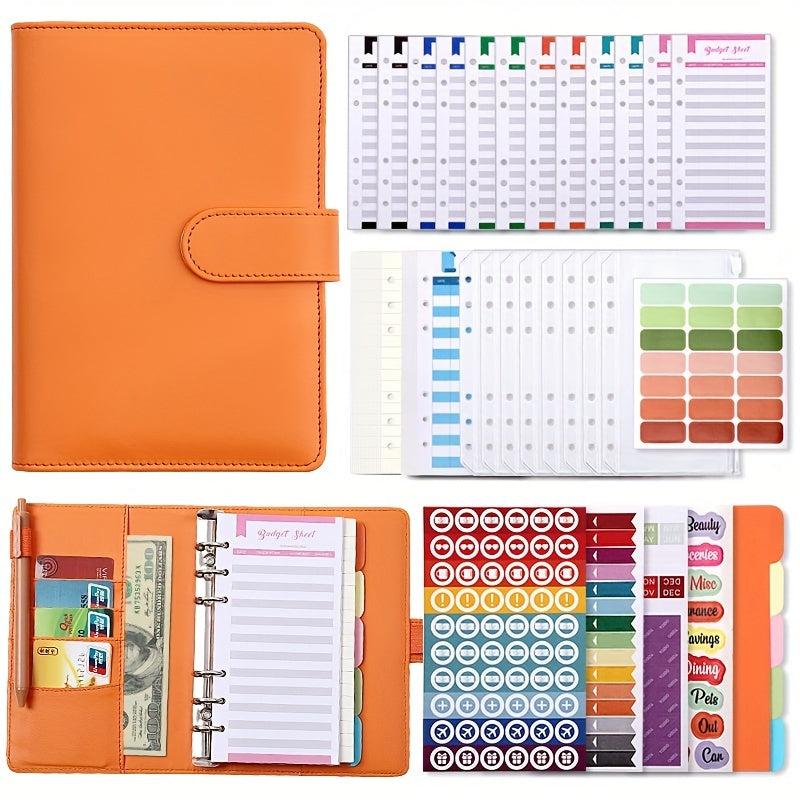 Budget Binder with Zipper Envelopes Expense Sheets & Cash Envelopes Stickers