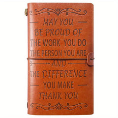 Appreciation Leather Journal Thank You Make A Difference Inspirational Notebook