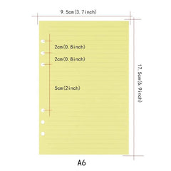 Colorful 6 Hole Punched Ruled Refills for Personal Size Binder