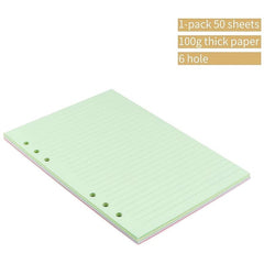 Colorful 6 Hole Punched Ruled Refills for Personal Size Binder