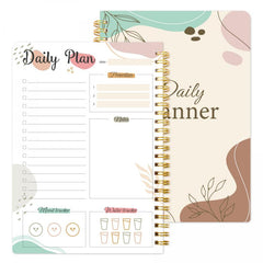 Daily Planner Notebook with Priorities, Notes, Mood & Water Tracker - 52 Sheets