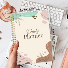 Daily Planner Notebook with Priorities, Notes, Mood & Water Tracker - 52 Sheets