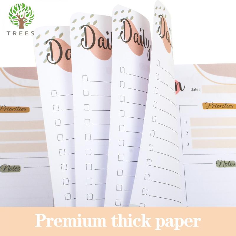 Daily Planner Notebook with Priorities, Notes, Mood & Water Tracker - 52 Sheets