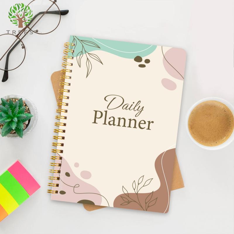 Daily Planner Notebook with Priorities, Notes, Mood & Water Tracker - 52 Sheets